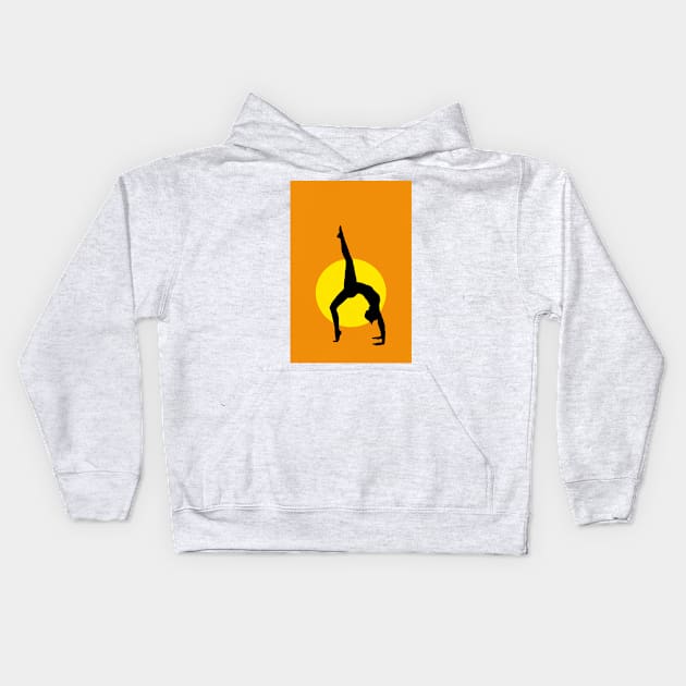 ArtStation66 - Chakrasana - The Wheel Yoga Pose Silhouette Design Kids Hoodie by ArtStation66